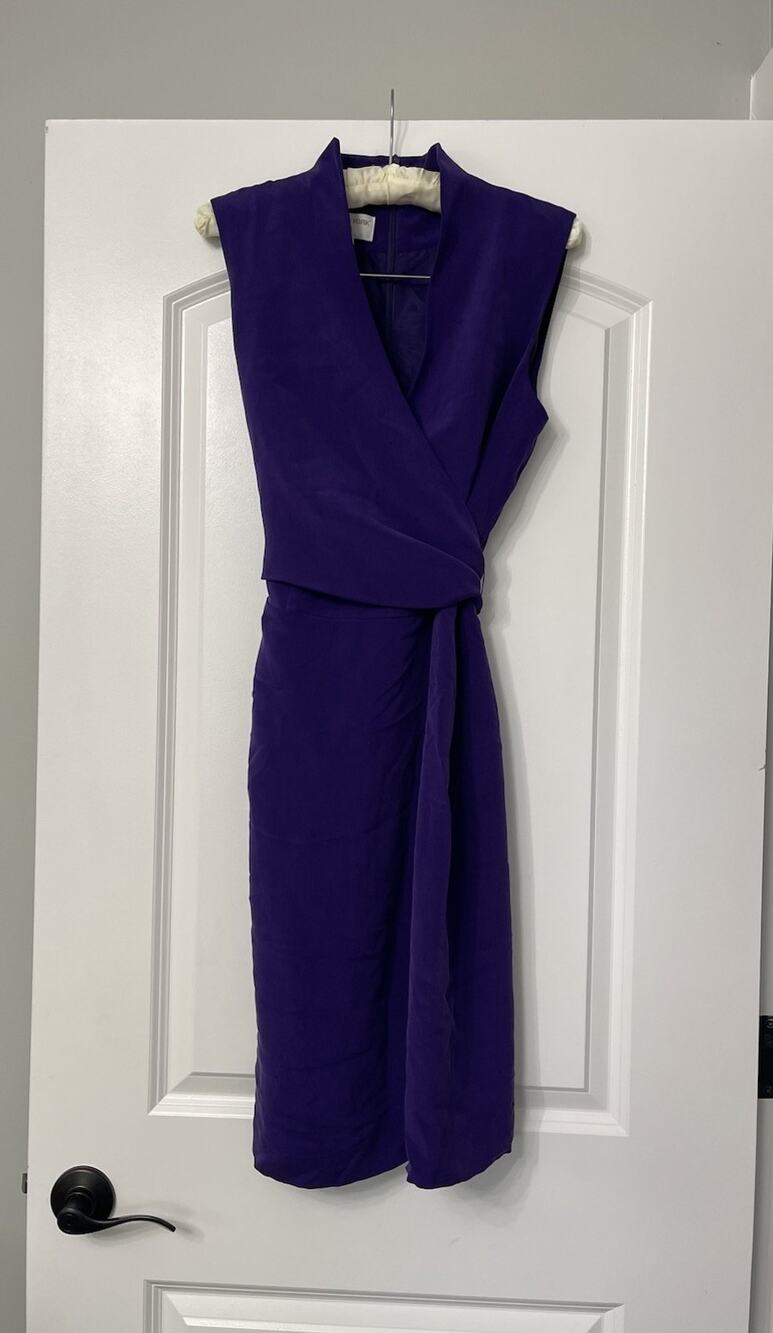 Jones New York Purple Midi Wrap Dress